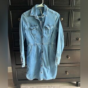 free people Denim long sleeved mini
